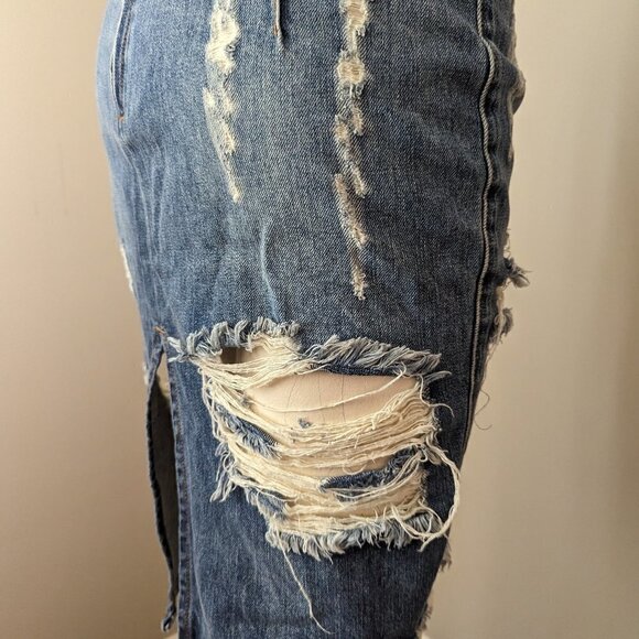 ONE X One Teaspoon Freelove Distressed Denim Jean Skirt size 26 - Picture 5 of 12